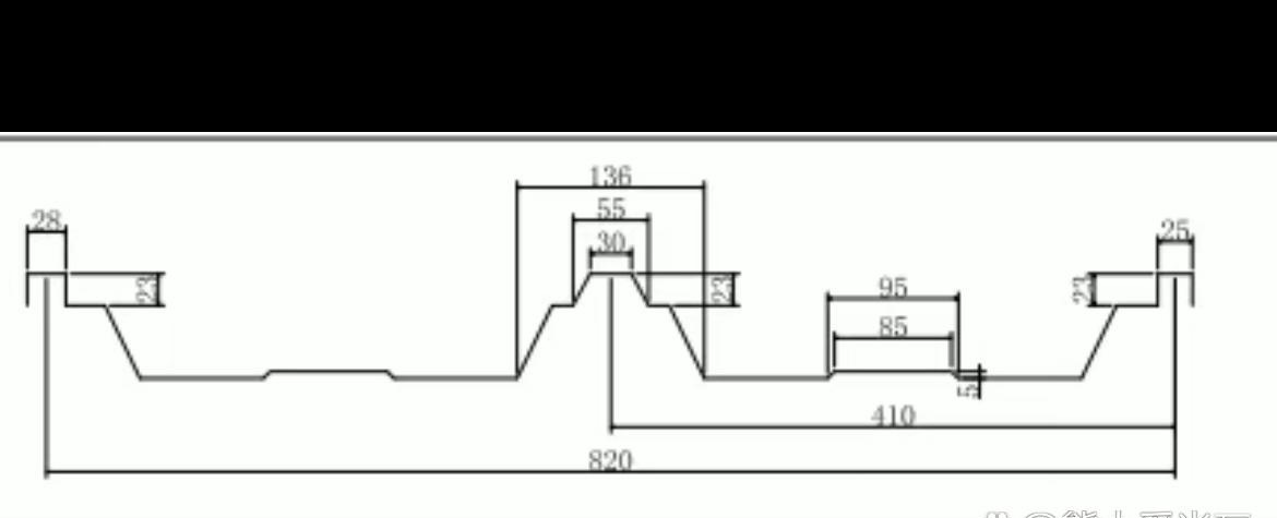 820型角齒pc瓦3個(gè)波二個(gè)間距每個(gè)間距410大大節(jié)約材料流水效果好